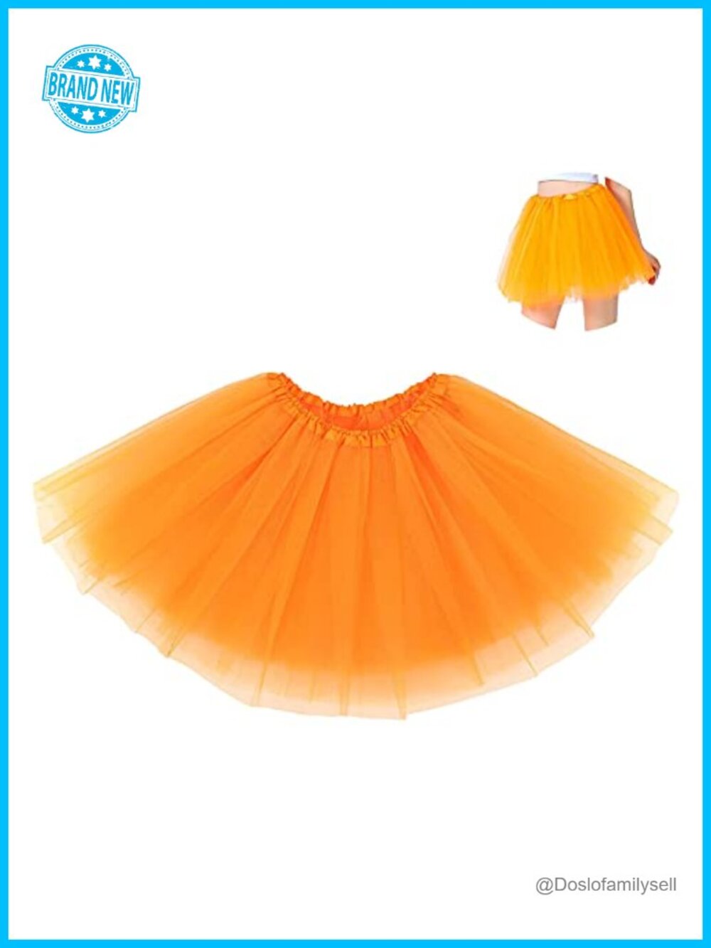 Women Tutu Skirt 5 Layer Tulle Polyester Elastic Waist Dance Costume
